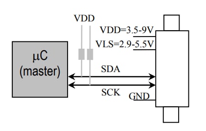 Application Circuit Diagram - Sensirion SFM4100  Digital Mass Flow Meters
